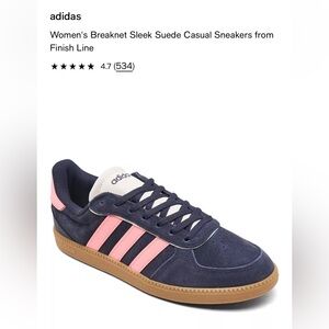 Adidas breakneck sleek. Blue and Pink Retro Sneakers with Suede Finish
